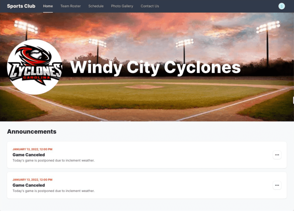 Sports Club Template